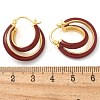 Brass Enamel Hoop Earrings For Women EJEW-B115-01G-03-5