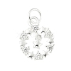 925 Sterling Silver Micro Pave Clear Cubic Zirconia Star Ring Charms STER-S011-05S-1