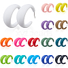 15 Pairs 15 Colors Acrylic Stud Earrings EJEW-DC0001-50-1