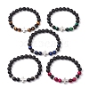 Natural Mixed Gemstone Beaded Stretch Bracelets for Women Men BJEW-JB11280-2