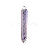 Electroplated Natural Quartz Pendants G-P315-B01-01P-1