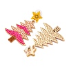 Christmas Trees with Star Alloy Dangle Stud Earrings for Women EJEW-Z078-03C-3