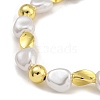 Rack Plating Brass & ABS Plastic Pearl Beads Beaded Necklaces for Women NJEW-C059-11G-2