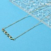 Brass Micro Pave Light Sky Blue Cubic Zirconia Wave Shaped Pendant Cable Chain Necklaces for Women NJEW-R005-01G-3