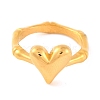 Ion Plating(IP) 304 Stainless Steel Heart Finger Rings for Women RJEW-S414-73B-G-2