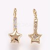 Brass Micro Pave Cubic Zirconia Charms KK-P157-06G-NF-2