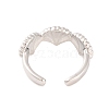 Shell Shape Brass Open Cuff Rings RJEW-U009-07P-3