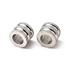 Tarnish Resistant Stainless Steel Textured Beads STAS-M003-04P-3