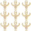 10Pcs Brass Micro Pave Cubic Zirconia Charms KK-BBC0024-920-7