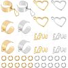 Unicraftale DIY Love Charm Cuff Ring Making Kit STAS-UN0039-60-1