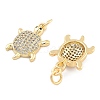 Brass Pave Clear Cubic Zirconia Pendants KK-U009-12K-G-2