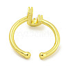 Rack Plating Brass Open Cuff Rings for Women RJEW-F162-01G-J-3