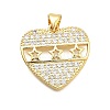 Brass Micro Pave Cubic Zirconia Pendants KK-C087-06G-1