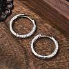 Brass Micro Pave Cubic Zirconia Huggie Hoop Earrings EJEW-K083-36P-B-5