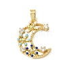 Brass Micro Pave Clear Cubic Zirconia Pendants KK-E804-06G-1