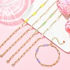 Electroplated Glass Rondelle Beads Link Bracelets BJEW-JB13677-2