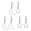 3 Pairs 3 Style Alloy Dangle Earrings Set EJEW-JE05552-1