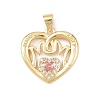 Mother's Day Brass Cubic Zirconia Pendants KK-L251-07G-01-1