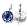 Dragon Eye Glass Leverback Earrings with Brass Earring Pins EJEW-Q798-01U-2