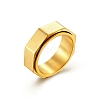 Plain Octagon Titanium Steel Rotating Finger Ring PW-WG48704-09-1