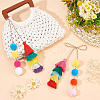 BENECREAT 2Pcs 2 Colors Polyester Tassel Pendant Decorations AJEW-BC0003-29-5