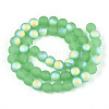 Frosted Imitation Jade Glass Beads Strands GLAA-T032-J8mm-MBB05-2