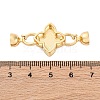 Brass Micro Pave Clear Cubic Zirconia Fold Over Clasps KK-P291-10G-3