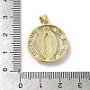 Brass Pave Shell Pendants KK-I708-16H-G-3