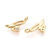 Brass Micro Pave Cubic Zirconia Charms KK-N263-97G-H-2