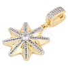 Brass Micro Pave Clear Cubic Zirconia Pendants KK-M307-02G-2