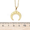 Double Horn 304 Stainless Steel Pendant Necklaces NJEW-M096-09G-3