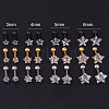 316L Surgical Stainless Steel Clear Cubic Zirconia Star Cartilage Earrings WGC4894-05-1