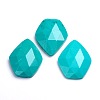 Dyed Faceted Natural Howlite Cabochons G-D763-02-1