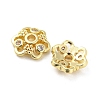 Brass Micro Pave Cubic Zirconia Bead Cap KK-H452-29G-2