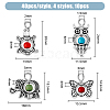 HOBBIESAY 40Pcs 4 Styles Antique Silver Plated Alloy Synthetic Turquoise Pendants FIND-HY0001-65-2