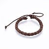 Braided Leather Cord Bracelets BJEW-F347-10-2