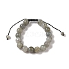 10mm Round Natural Labradorite Braided Bead Bracelets BJEW-C067-01C-14-2