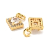 Brass Micro Pave Clear Cubic Zirconia Pendants KK-P275-32B-G-2