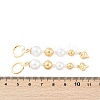 Brass ABS Plastic Pearl Tassel Hoop Earrings EJEW-U040-12G-5