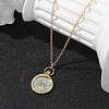 Brass Twelve Constellations Tarot Pendant Necklaces NJEW-Q006-01F-G-5