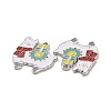 Christmas Theme Rack Plating Alloy Enamel Pendants PALLOY-O109-34P-3