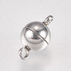 Tarnish Resistant 304 Stainless Steel Magnetic Clasps with Loops X-STAS-G173-05P-6mm-3