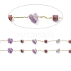 Natural Amethyst Chips & Column Beaded Chains CHC-C001-03G-2