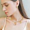 1Pc 304 Stainless Steel & Natural Cowrie Shell Pendant Bib Necklaces for Women NJEW-HS0001-25-5