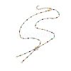 304 Stainless Steel Colorful Enamel Link Chain Slider Necklace Makings AJEW-JB01267-1