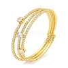 Rack Plating Brass Pave Clear Cubic Zirconia Open Cuff Wrap Bangles BJEW-B110-01G-02-1