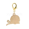 Yarn Ball Alloy Enamel Pendants Decorations HJEW-JM00829-2