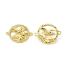 Brass Micro Pave Clear Cubic Zirconia Connector Charms KK-E068-VB294-1