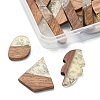 20Pcs 10 Styles Transparent Resin & Walnut Wood Pendants RESI-YW0001-30-3