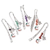 5Pcs 5 Styles Christmas House & Angel Alloy Pendant Bookmarks AJEW-JK00341-1